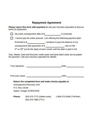 44+ SAMPLE Repayment Agreements in PDF | MS Word