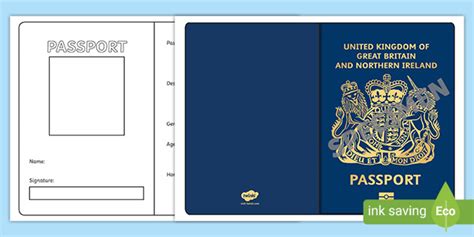 UK Passport Template (teacher made)