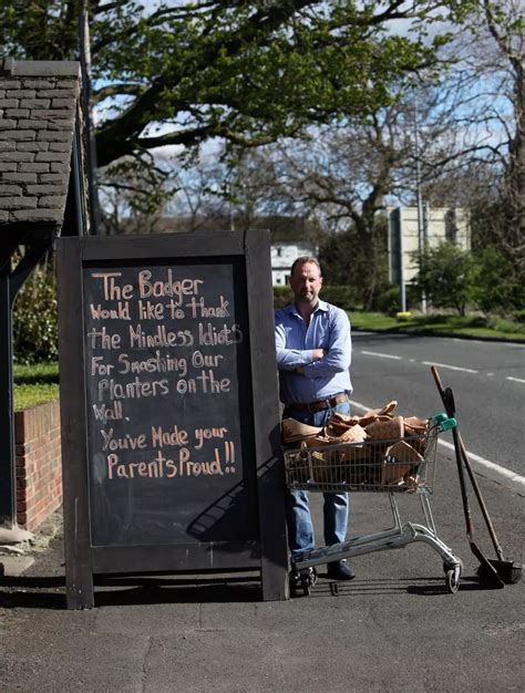 The Badger in Ponteland which had several of its planters smashed by vandals - Chronicle Live