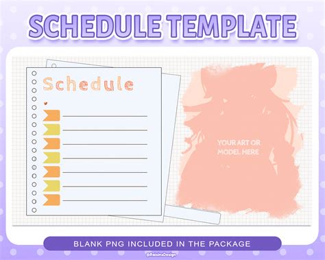 Stream Schedule Template for Twitch & Youtube Streaming / Cute - Etsy