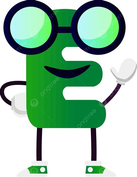 Vector Illustration Of Letter E Wearing Glasses On A White Background ...