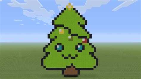 Minecraft Pixel Art - Kawaii Christmas Tree - YouTube