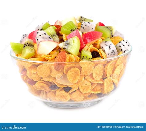 Healthy Breakfast with Cereal and Fruit Stock Photo - Image of flakes, meal: 125826006