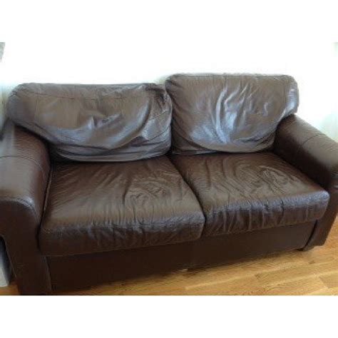 Ikea Brown Leather Sofa - AptDeco