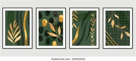 Set Foliage Wall Art Background Vector Stock Vector (Royalty Free ...