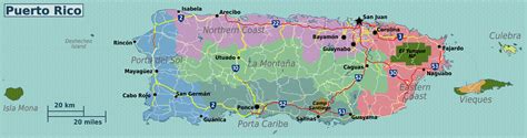 Large regions map of Puerto Rico | Puerto Rico | North America ...