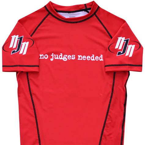 BJJ Rash Guard Short Sleeve Red | No Judges Needed