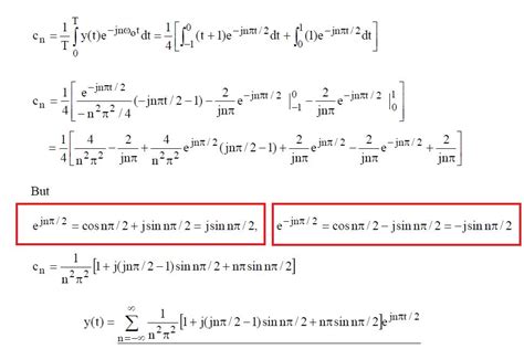 Complex Fourier Series coefficient reduction. - Mathematics Stack Exchange