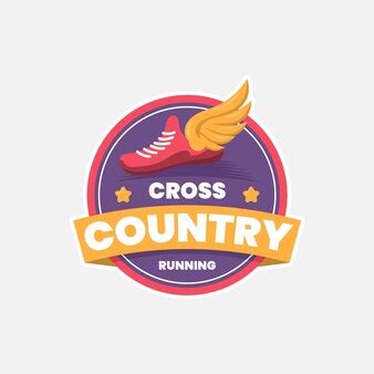 Free Vector | Flat design cross country logo design