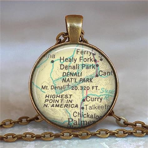 Denali National Park Map Necklace Map Jewelry Mt Denali Map - Etsy | Map jewelry, National parks ...