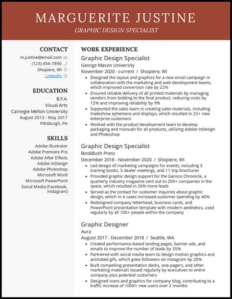 19 Graphic Designer Resume Examples That Work in 2024