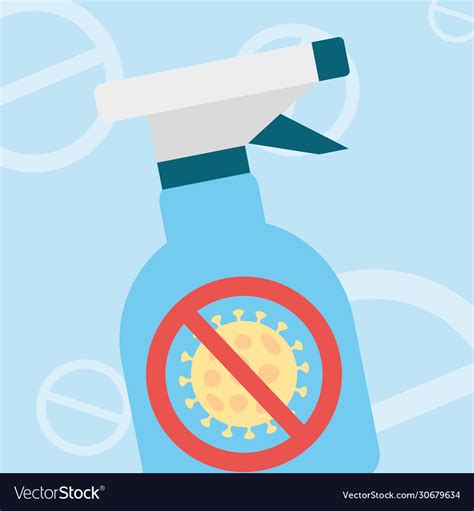 Stop covid19 19 concept antibacterial spray bottle