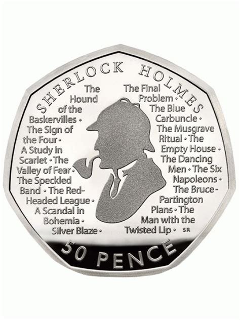 2019 Sherlock Holmes Silver Proof Royal Mint 50p Fifty Pence Coin