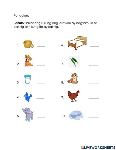 Patinig-Katinig Worksheet worksheet | 2nd grade worksheets, Montessori ...