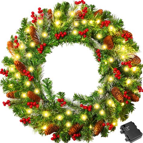 Led Lighted Christmas Wreaths