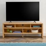 Mayview Rounded Corner Modern TV Stand, Light Oak - Walmart.com