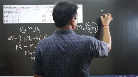 Oxidation numbers of Mn in K2MnO4 and MnSO4 are respectively | Redox Master Series | Master ...