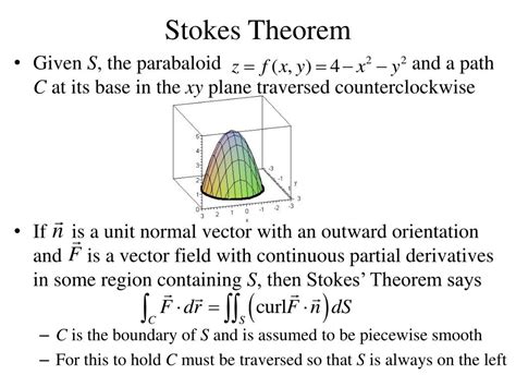 PPT - Stokes Theorem PowerPoint Presentation, free download - ID:2484027