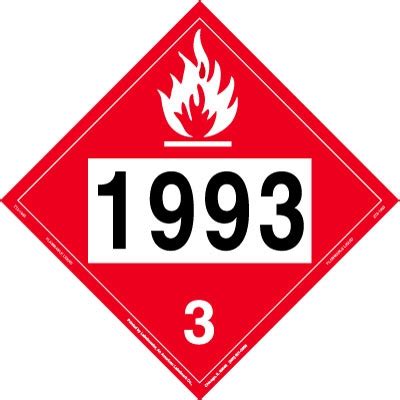 Class 3 Hazmat Placard