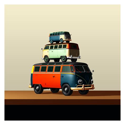 VW Campervan Art Print | Michael Murray Art Print Shop | Glasgow ...