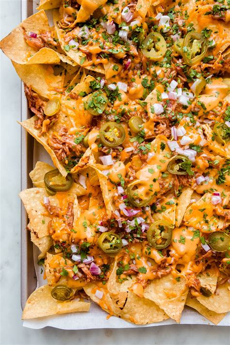 Loaded Sheet Pan BBQ Chicken Nachos Recipe | Little Spice Jar