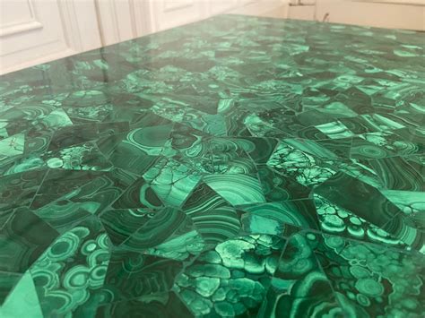 Malachite Coffee Table Produced in the 70s, Good Vintage Condition For Sale at 1stDibs