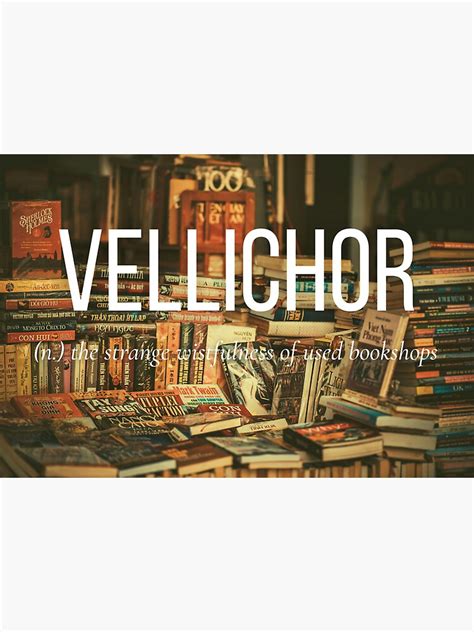 "Vellichor Word Meaning Book Essential Photo Art" Sticker for Sale by ...