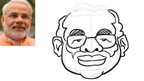 How To Draw Narendra Modi Caricature In Easy Steps? - YouTube