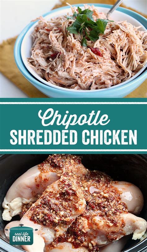 Delicious chipolte slow cooker chicken that is perfect for your favorite tacos, tostadas, salads ...