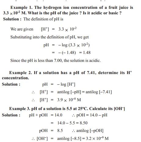 Ionic Product Of Water : The pH of solutions