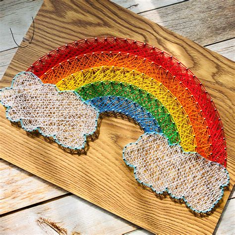 DIY Rainbow String Art Kit Do it yourself Diy Craft Kit | Etsy