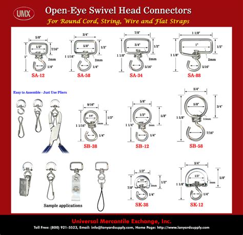 UMX Swivel Head Connector - For Round Cord, String, Wire and Flat ...