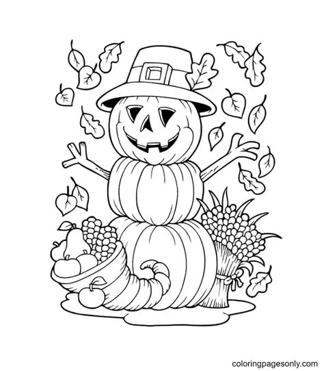 Thanksgiving Pumpkin Scarecrow Coloring Pages - Scarecrow Coloring Pages - Coloring Pages For ...