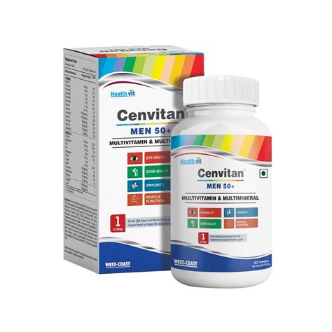 Buy HEALTHVIT CENVITAN MEN 50+ MULTIVITAMINS AND MULTIMINERAL 25 NUTRIENTS (VITAMINS AND ...