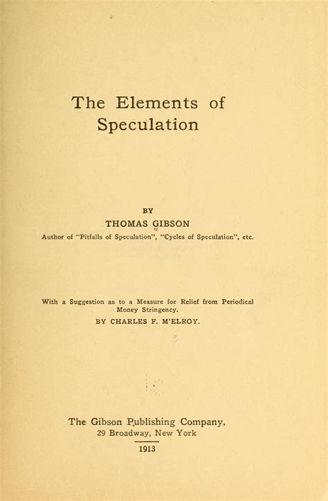 The elements of speculation, | Library of Congress