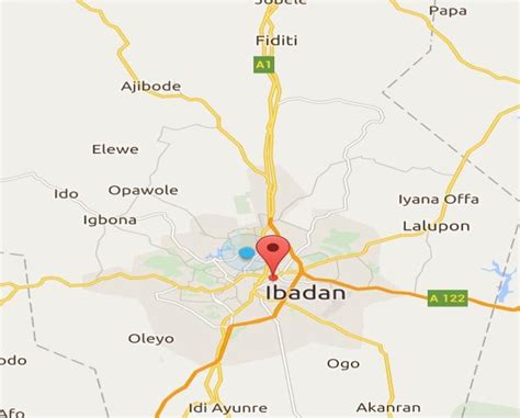 Fig1. Map of Ibadan, Showing Ibadan Town. Hint: Blue Dot Represents The... | Download Scientific ...