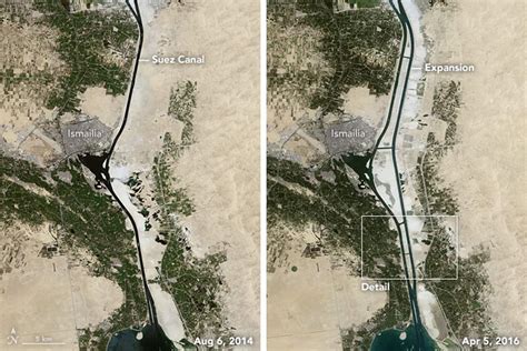 View From Space: Stuck in the Suez Canal - Geography Realm