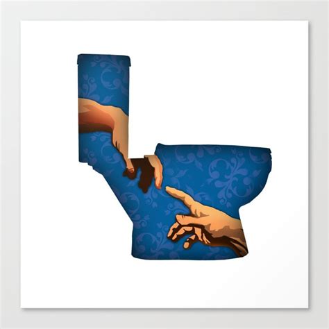 Toilet silhouette (creation of Adam) Canvas Print by Ricky spana | Society6