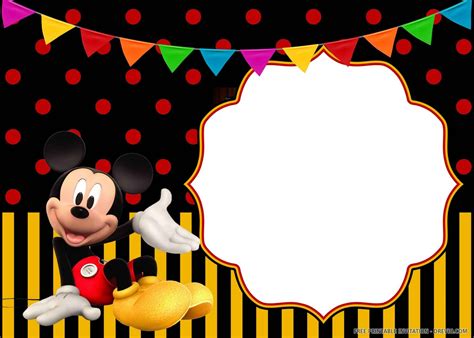 (FREE PRINTABLE) – Cheerful Mickey Mouse Birthday Invitation Templates | Download Hundreds FREE ...