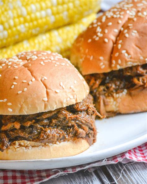 Slow Cooker Texas Style Barbecue Brisket Sandwiches - 4 Sons 'R' Us