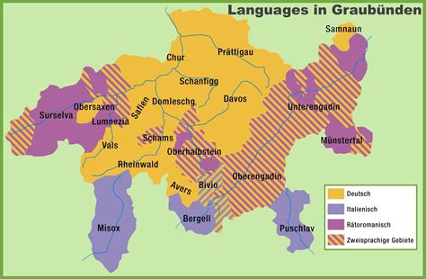 Map of languages in Graubünden - Ontheworldmap.com