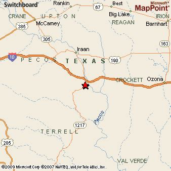 Sheffield, Texas Area Map & More