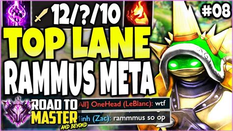 TOP LANE RAMMUS SEASON 10 META 🔥 BEYOND BROKEN 🔥 Road to Master #08 - Top LoL Rammus s10 ...