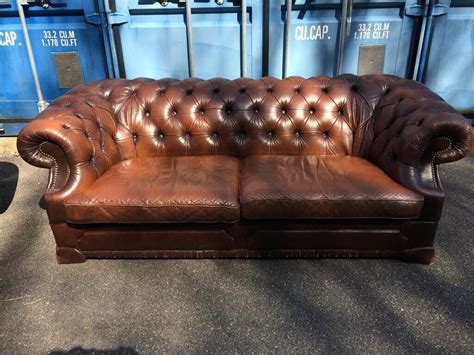 Vintage Brown Leather Chesterfield Sofa Possible Delivery | in Torquay, Devon | Gumtree