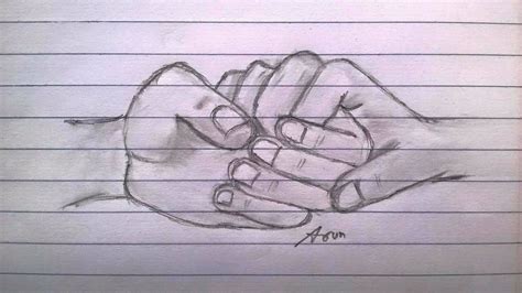 Holding Hands Pencil Drawing