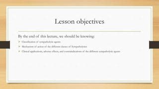 Sympatholytics (dr ibanda) | PPT