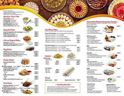 Amber Menu with Prices + List of Branches & Store Hours