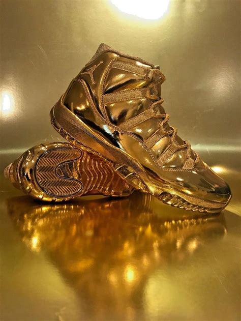 Gold Air Jordan 11 Retro Custom 24k Plated GOLD Extremely Rare One of a Kind #AirJordan ...