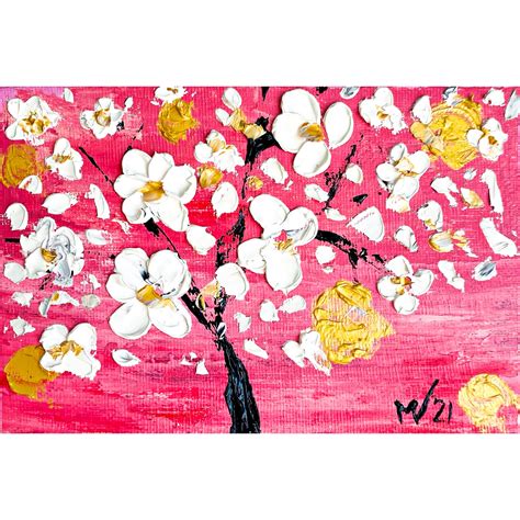 Floral Painting on Canvas Cherry Blossom Painting Original Art - Etsy