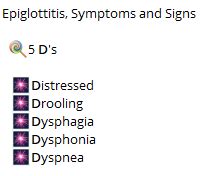 Mnemonics for Symptoms and Signs of Epiglottitis | medicomaestro